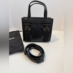 Karl Lagerfeld Black Satchel with Embellished Detail